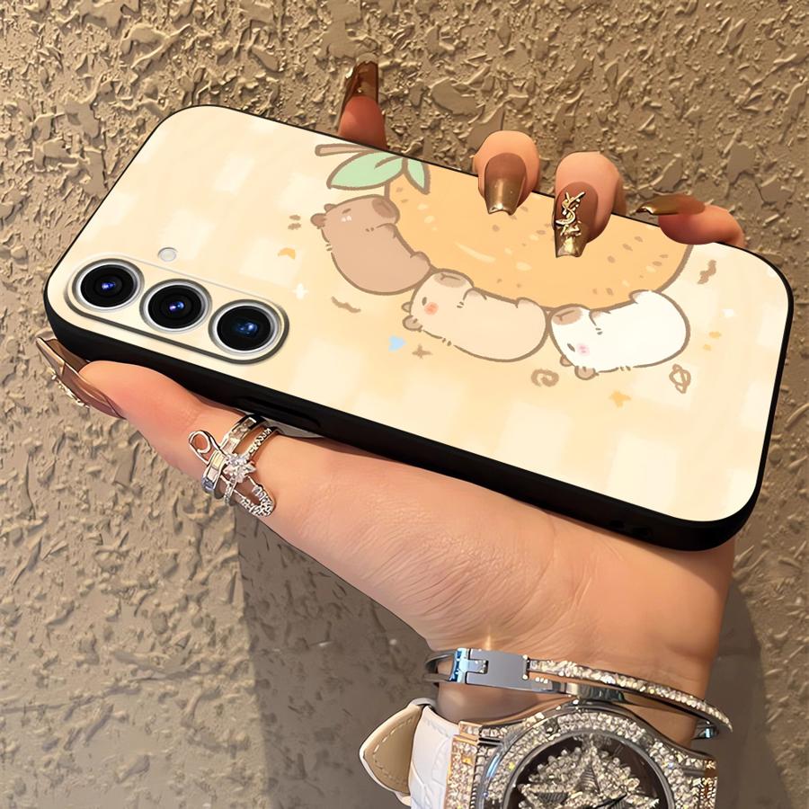 Cartoon Pufferfish Case for Samsung Galaxy Note 8 S10 20 Ultra S8 S9 9 10 Plus Black Soft Phone Cover