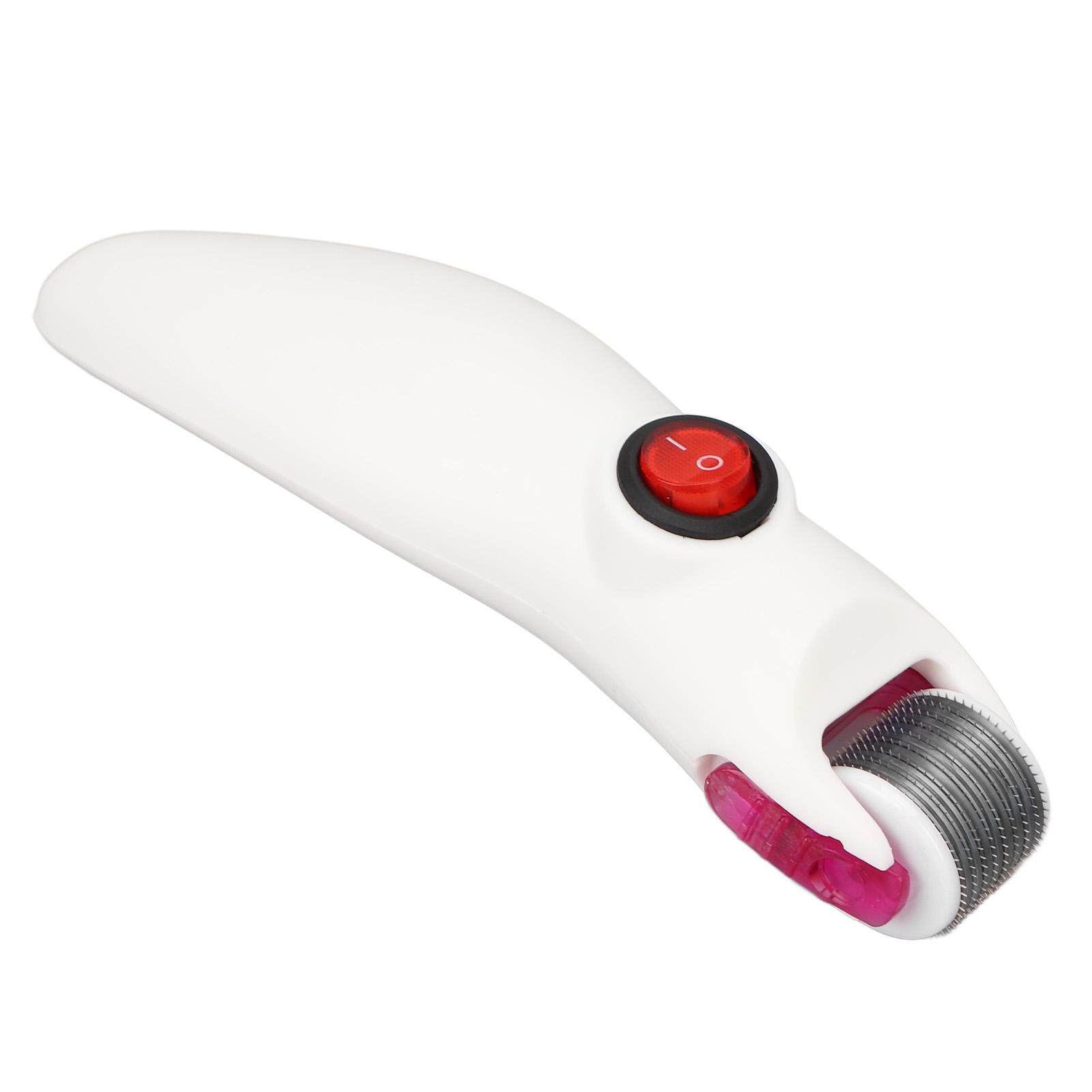 

LED 540 Pins Microneedling Roller Vibration Painless Hair Growth Beard Skin Care Microneedling Tool White