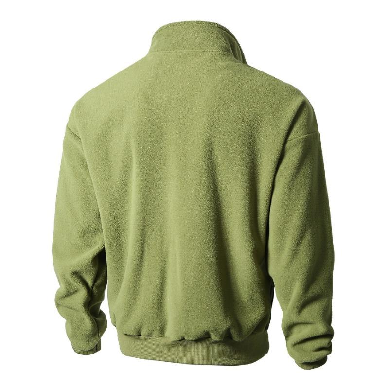 Men S Fleece Lined Zip Up Stand Collar Sweatshirt