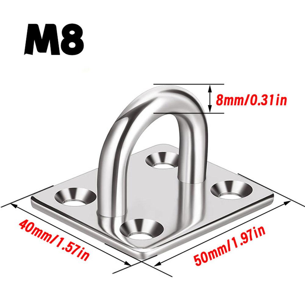 1-10PCS Wall Mounting Hook Pad Eye Plates Marine Hardware Multifunctional Wall Mount Hooks for Exercise Resistance Bands Swing