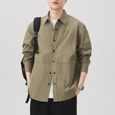 Górski Outdoor Amerykański Modny Męski Długi Rękaw Japoński Retro Wielokieszeniowy Luźny Koszula