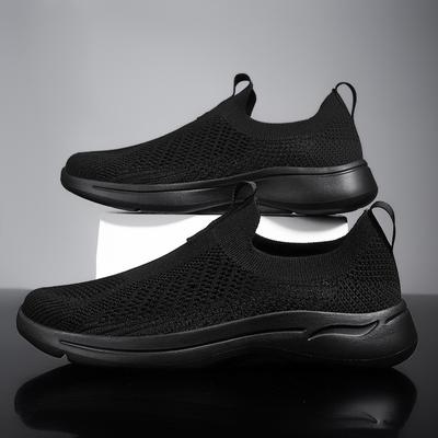 Large Size Men's Shoes One-pedal Lazy Shoes Summer Sports and Leisure Dad Walking Shoes Fly-woven Mesh Breathable Shoes