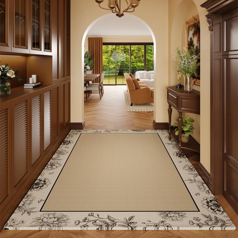 Premium entry door location can be cut at the door, entry carpet non-slip foot mat, household living room door mat retro leave-in