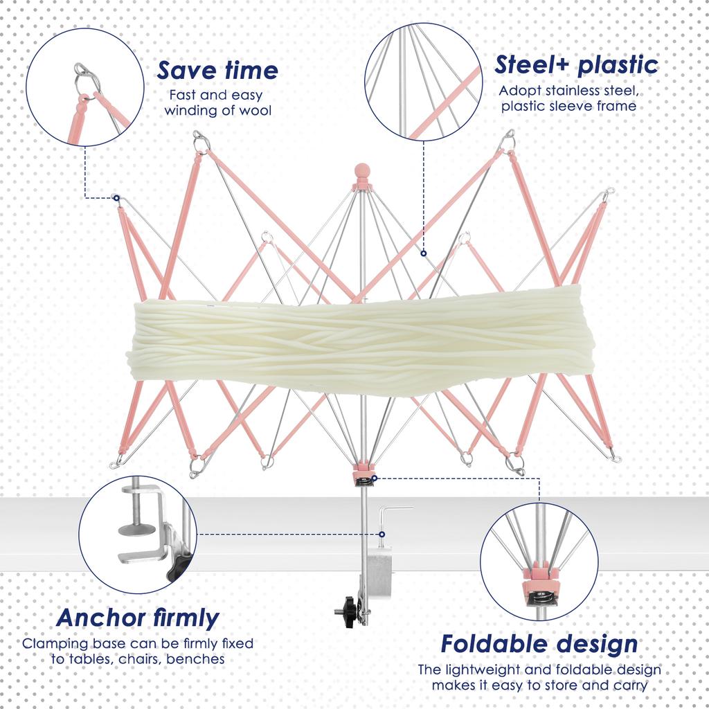 Wollwickler Halter Schirmstrebe Garnknäuelwickler Handbetrieben Nähwerkzeug Tragbarer Garnwickler Essentielles Häkelwerkzeug