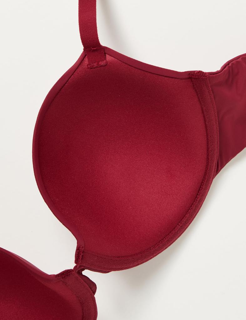 F70 [Amazon Essentials] 2er-Pack BH, 3/4-Cup, Mikrofaser, Damen, Schokolade/Rot,