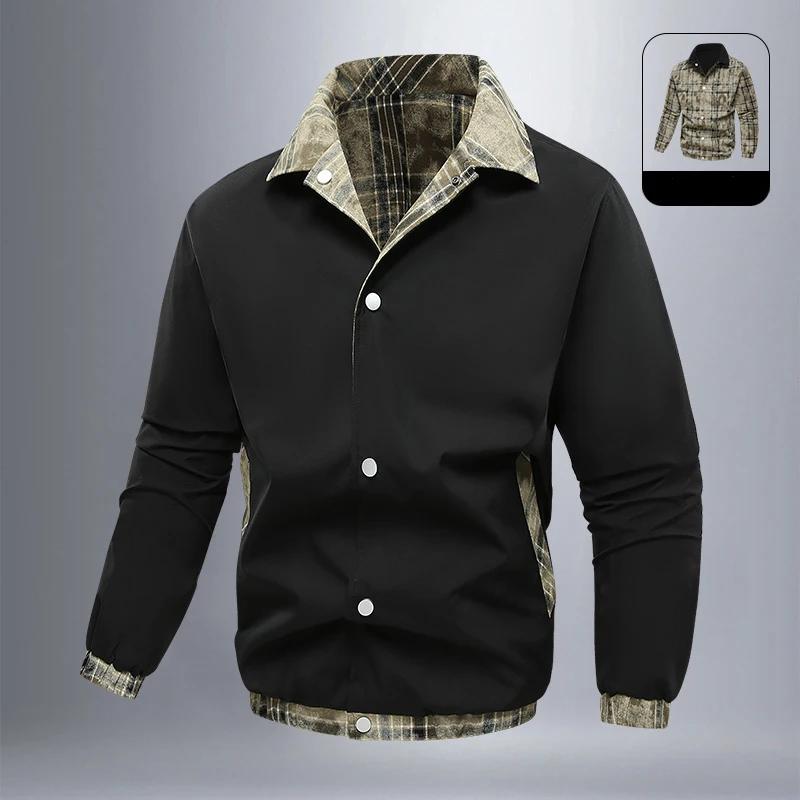 

Мужская повседневная ветровка, куртка-бомбер, пальто, весна-осень, мужская однотонная ветрозащитная верхняя одежда, формальная модная куртка, пальто для мужчин S чёрный