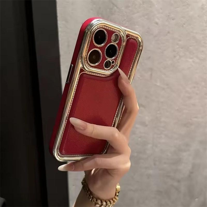 

Розкішний гальванічний чохол для телефону для iPhone 11 12 13 14 15 16 Pro Max Candy Bumper Soft Silicone Case Cover iPhone 14 Pro червоний