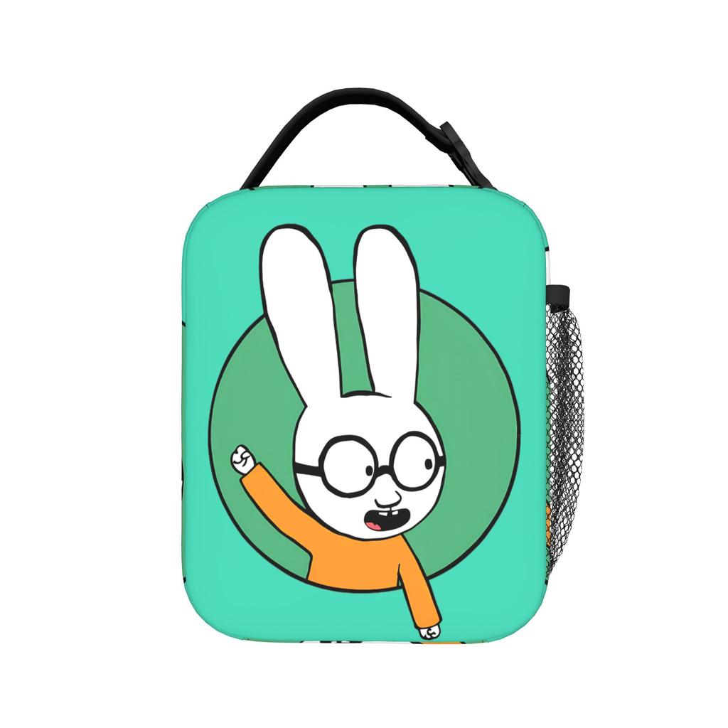 Simons Super Rabbit Bunny Cartoon Insulated Lunch Bag Cooler Bag Reusable,Lunch Container Large Tote Lunch Box Food Bag