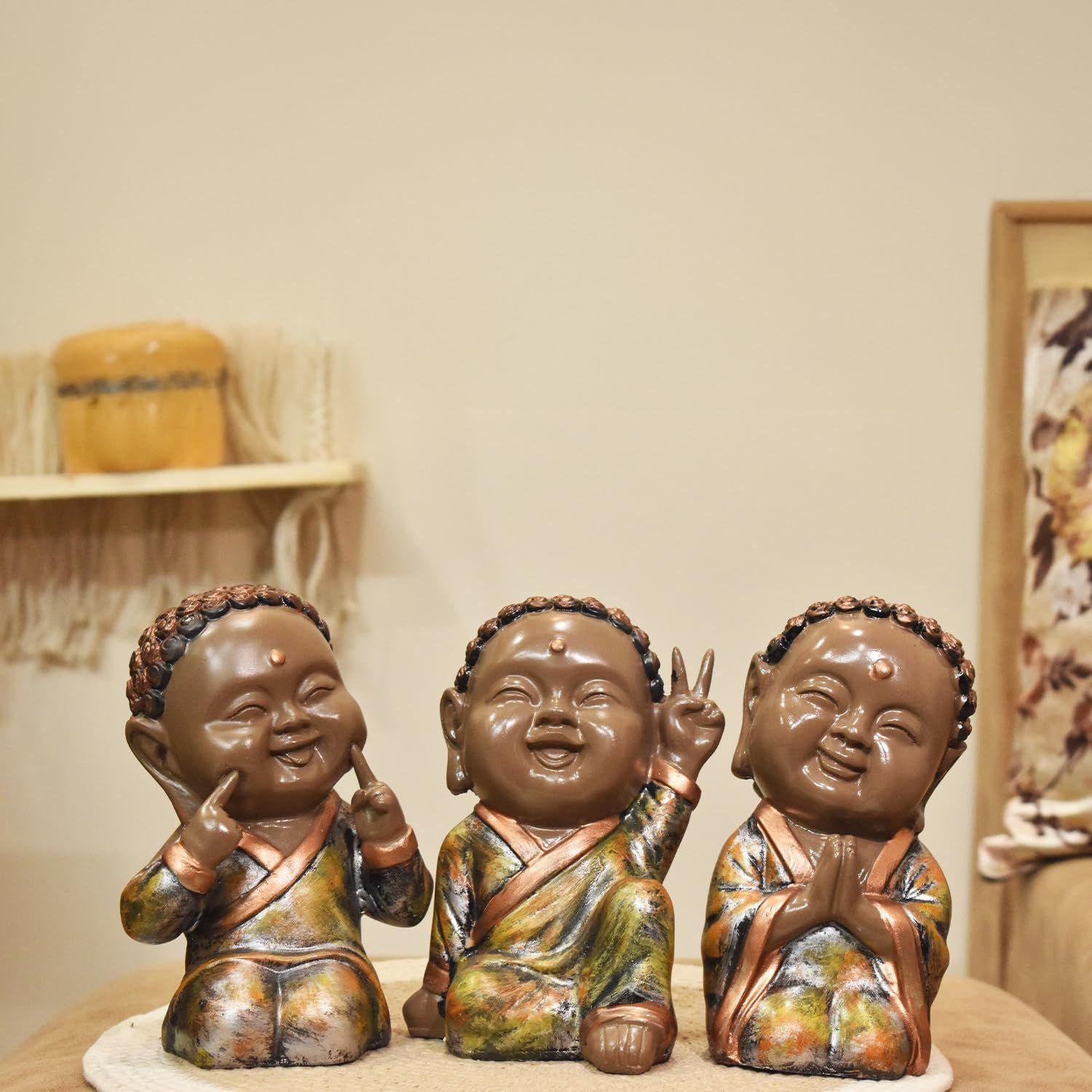 

Очаровательное трио статуэток монахов | Символ безмятежности и мудрости | Приносит мир и очарование в любую обстановку – Набор из 3 штук, разноцветный