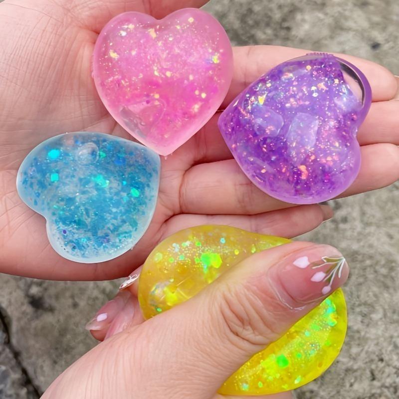 Love Heart Maltose Aurora Fidget Squishes Slow Rising Stress Relief Ball Aurora Glitter Squishy Toy Anti Stress Sensory Toy