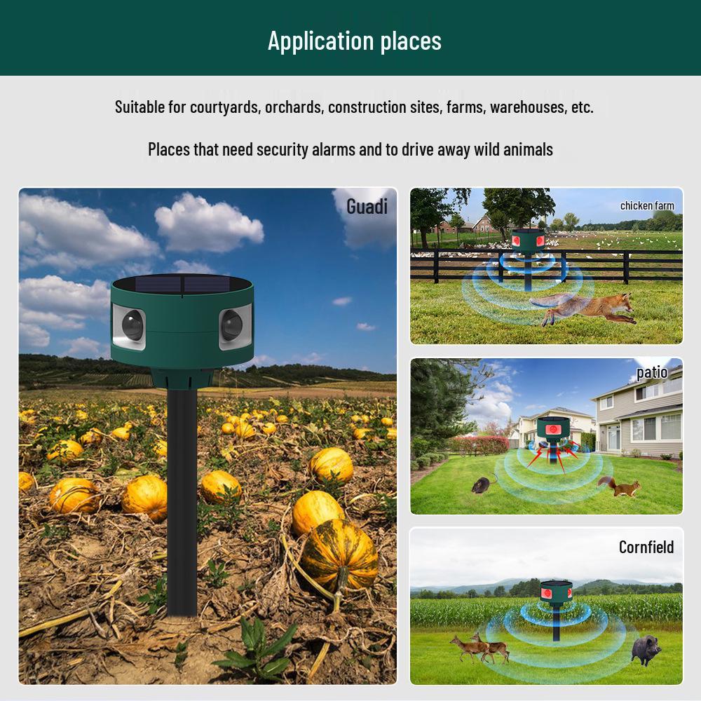 2024 Solar 360° Animal, Bird, and Rodent Ultrasonic Repeller