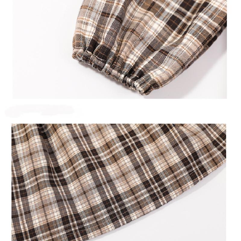 Girls Plaid Dress Spring Children Long Sleeve Fashion Princess Doll Collar Dresses for Baby Girl