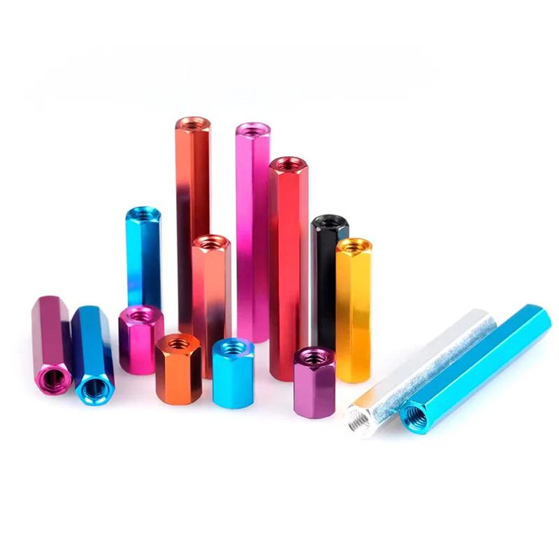 Colourful Aluminum Hex Standoff Spacer M4 M5 M6 Aluminium Alloy Female Threaded Sleeving Hexagon Studs Nuts Screw For RC Parts