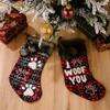 1pc Christmas Ornaments Socks Pendants  Fur Collar Lattice Socks Christmas Tree Decorations Navidad 2025