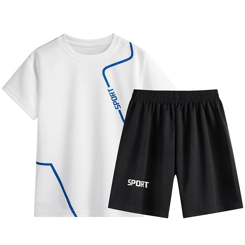 Dubbped Kids Running Clothes Sets Boys Football Jersey Short Sleeve Children Sports Training Uniforms Soccer Jerseys 2-piece Set