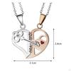 Couple Necklace, Puzzle Trendy, Simple Design, Double Pendant Necklace for Anniversaries,