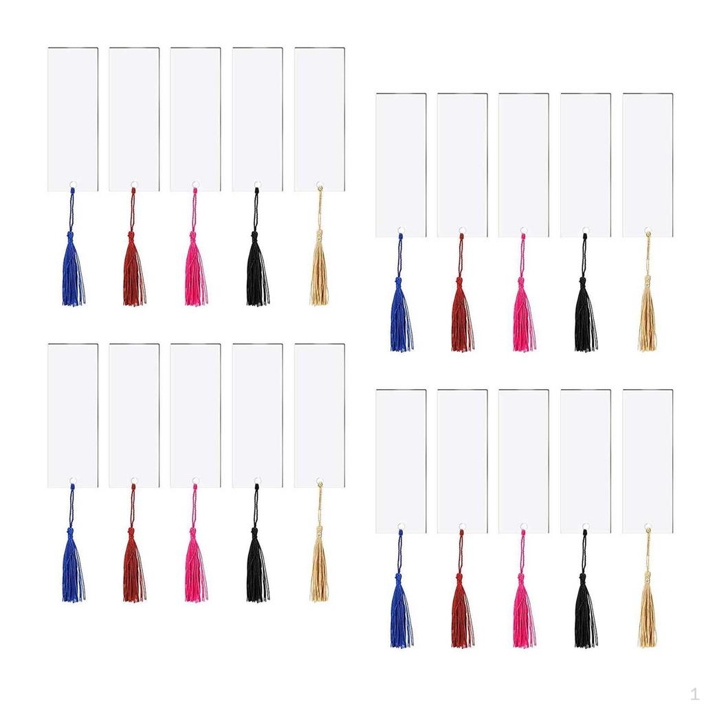20Pcs Quaste Lesezeichen Buch Marker Tags mit Loch Handwerk Liefert Anhänger Blank Acryl