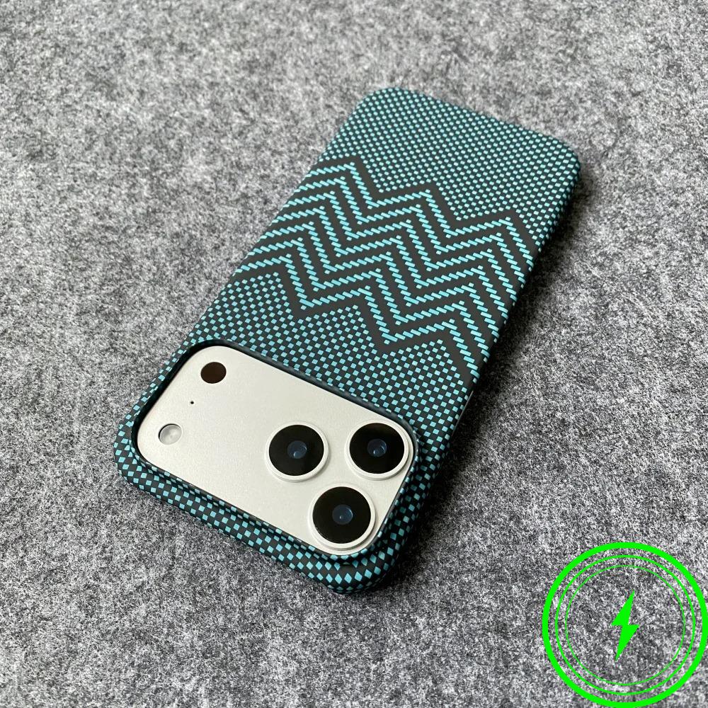 Slim Rugged Carbon Fibre Kevlar Pattern Magnetic Case For IPhone 17 Air 16 Plus 15 14 13 Pro Max Frameless Shockproof Hard Cover