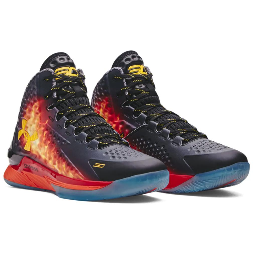 Under Armour Curry 1 Retro Curry Jam Men Sneakers Black Team-Orange Taxi 3028138-001