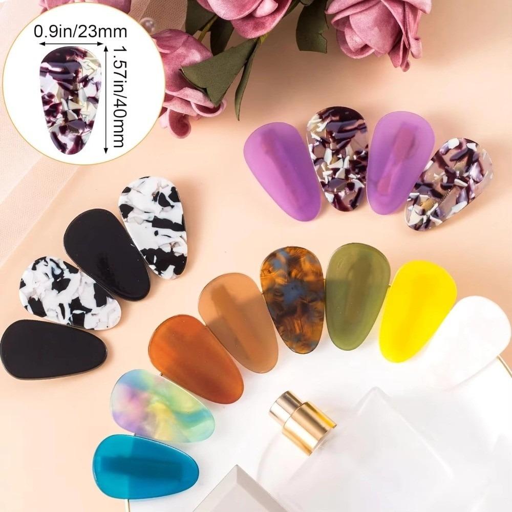 Neuer Vintage Bunter Haarclip Essigsäure Kopfschmuck Haarnadel Tropfenform BB-Clip für Damen Mädchen
