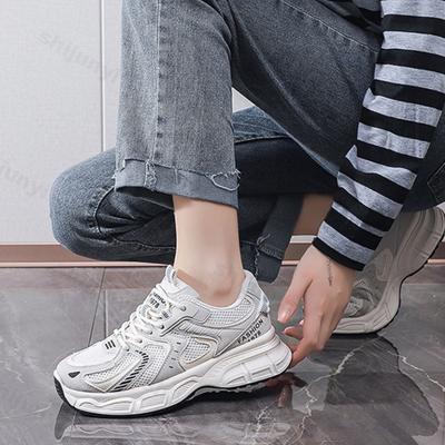 Damen Plateau-Sneakers Herbst Neu Höhenerhöhung Rutschfest Atmungsaktiv Laufschuhe Bequeme Mode Schnürschuhe Freizeitschuhe