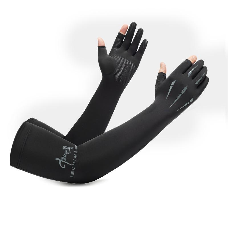 

Ледяные рукава длинные перчатки летние тонкие рукава ледяные рукава удлиненные солнцезащитные ледяные рукава мужские для вождения и езды дизайн с пятью когтями One size черный серый