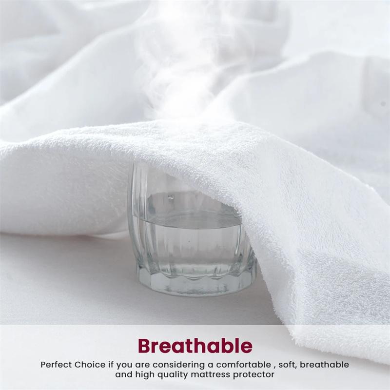 Terry Towel Waterproof Fitted Sheet Mattress Protector 1-Piece Cotton Terry Fabric Waterproof Bedcover Bed Protector Cover