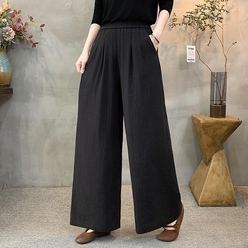 2026 Retro Elastic Waist Wide-Leg Pants: Versatile, Casual, and Simple