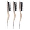 3pcs Rat Tail Brush Combs 3 Rows Nylon Brush Hair Teasing Styling Brush for Hair Parting Glitter  Gold