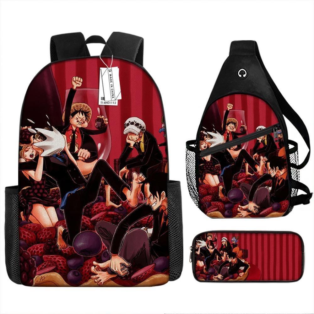 ONE PIECE Cartoon Animation Primary School Third or Fourth Grade Light Burden Reduction Primary and Secondary School Students Storage Bag Storage Bag