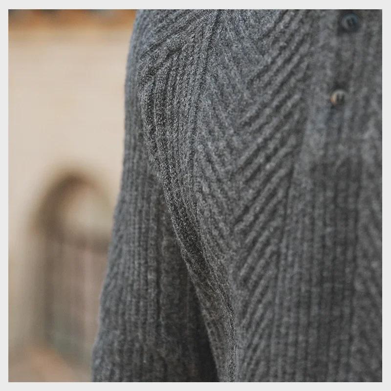 Men's Casual Lapel Polo: Thick, Warm, and Fashionable Slim Fit Autumn/Winter Sweater