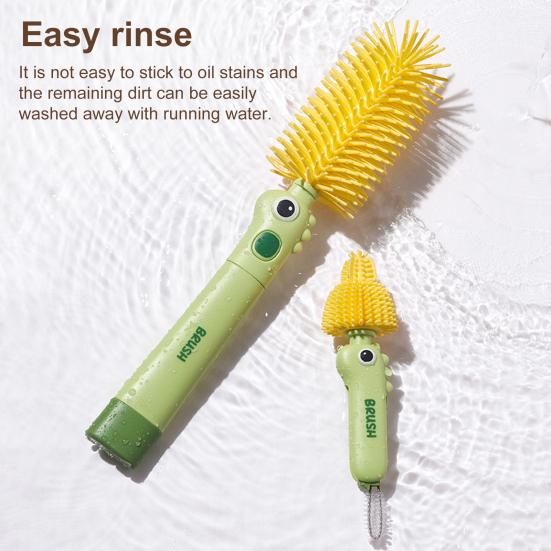 2Pcs/Set Silicone Cleaning Brush with 90-Degree Bent Design 3-in-1 Functions Gap Brush