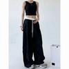 High Street Women's Wide Leg Pants Drawstring Y2K Gothic Hip Hop Lady's Cargo Pants Hotsweet Matching Female Trousers Summer New