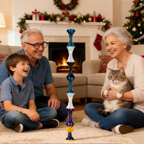 3D Printed Elastic Popping Ball And Pyramid Spiral Toy Stress Relief Fidget Toy for Adults And Kids Office Classroom Home Anxiety Relief