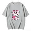 Summer Hello Kitty Cartoon Printed Short Sleeve Pure Cotton Tshirt Womens Family Matching Outfits Classic Fashion Tee Top