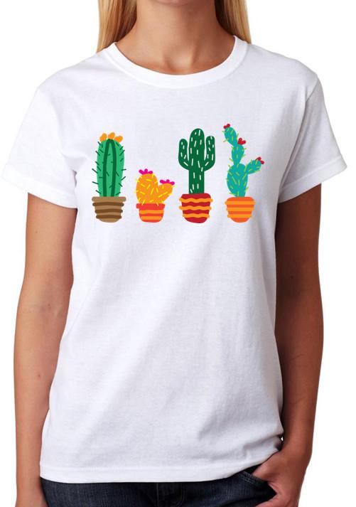 Cactus T-Shirt Ladies Fitted Tee Womens Fashion Top 4XL