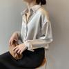 Spring Fashion Button Up Satin Silk Shirt Vintage Blouse Women White Tops Lady Long Sleeves Female Loose Street Shirts
