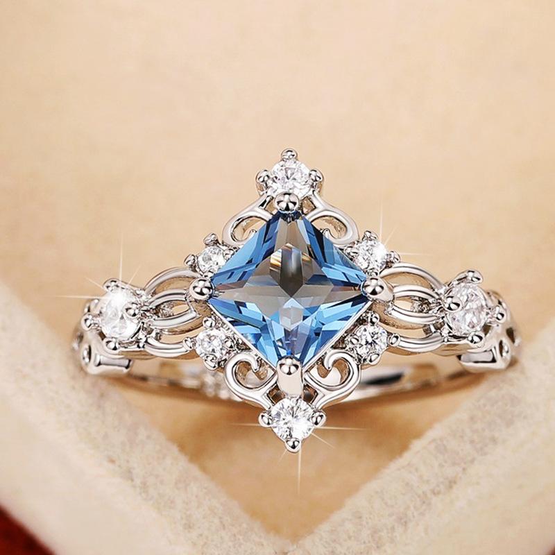 Lindon Classic Copper Alloy Zircon Ring Ladies Jewelry Wedding Promise Party Gift