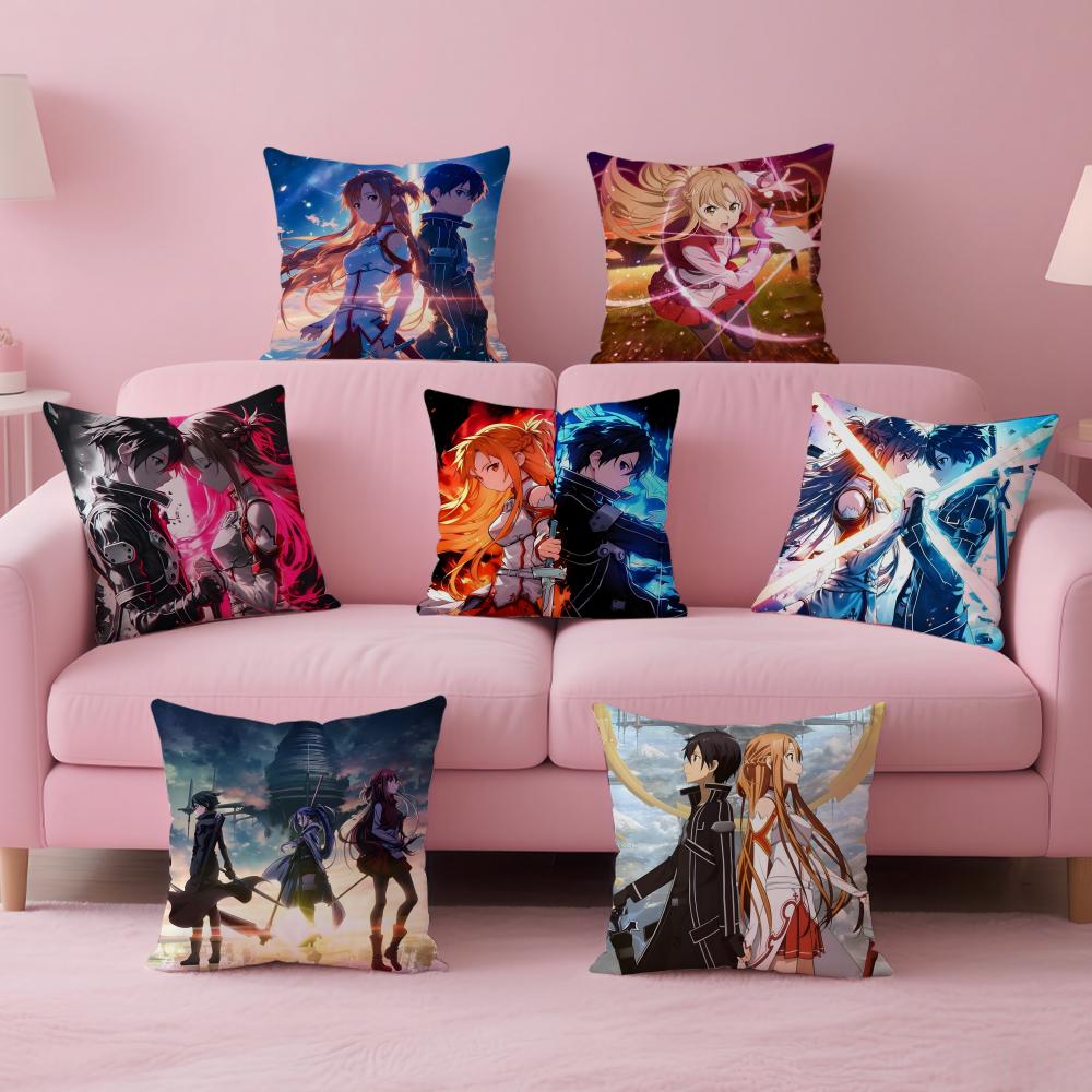 Asuna sword art online progressive Cushion Cover Pillow Case Soft Friendly Fabric Concealed Zipper