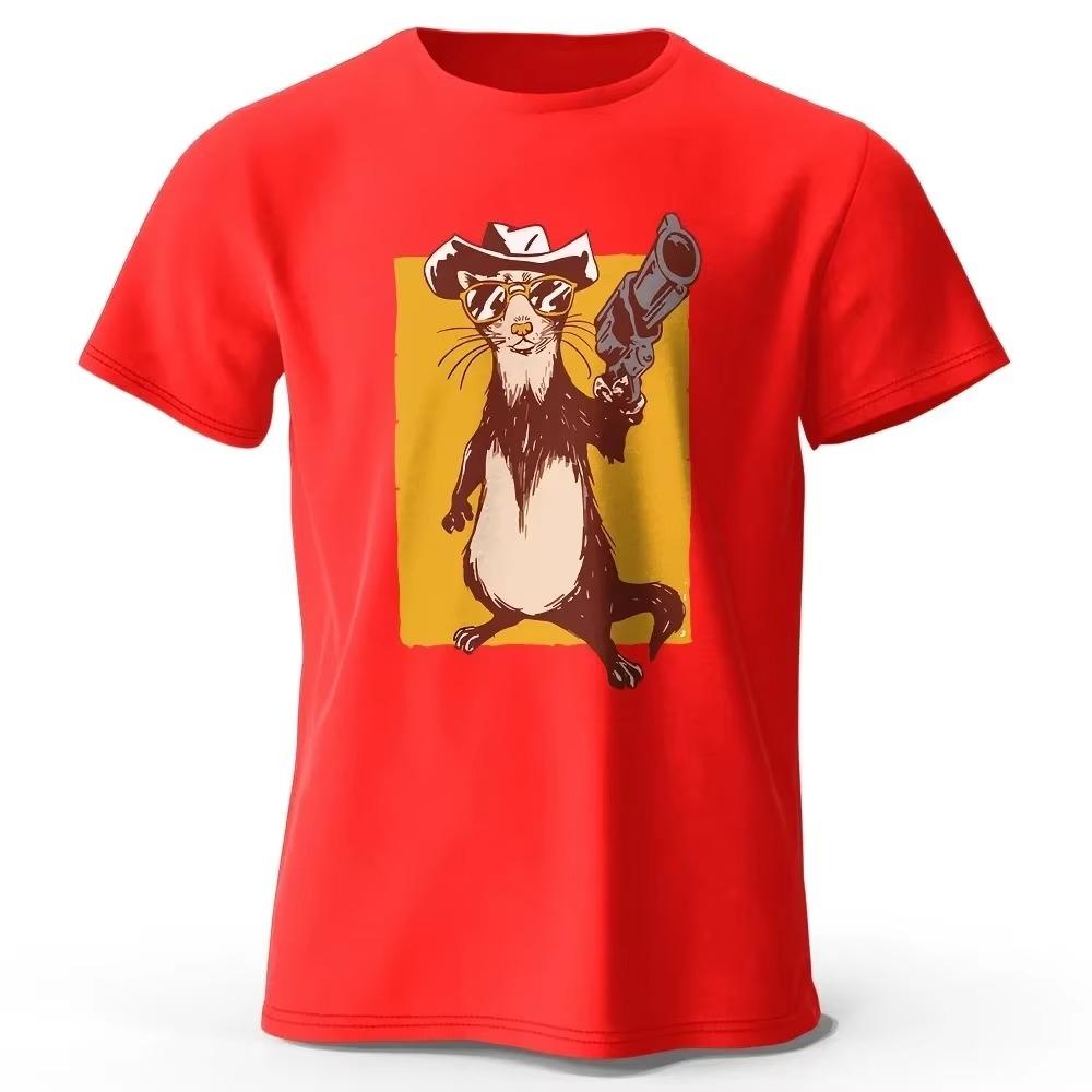 Funny Animal Printed Men T-Shirt New Vintage Graphic Summer Tees Men Women 100% Cotton Casual Oversized Tops Tshirts Streetwear