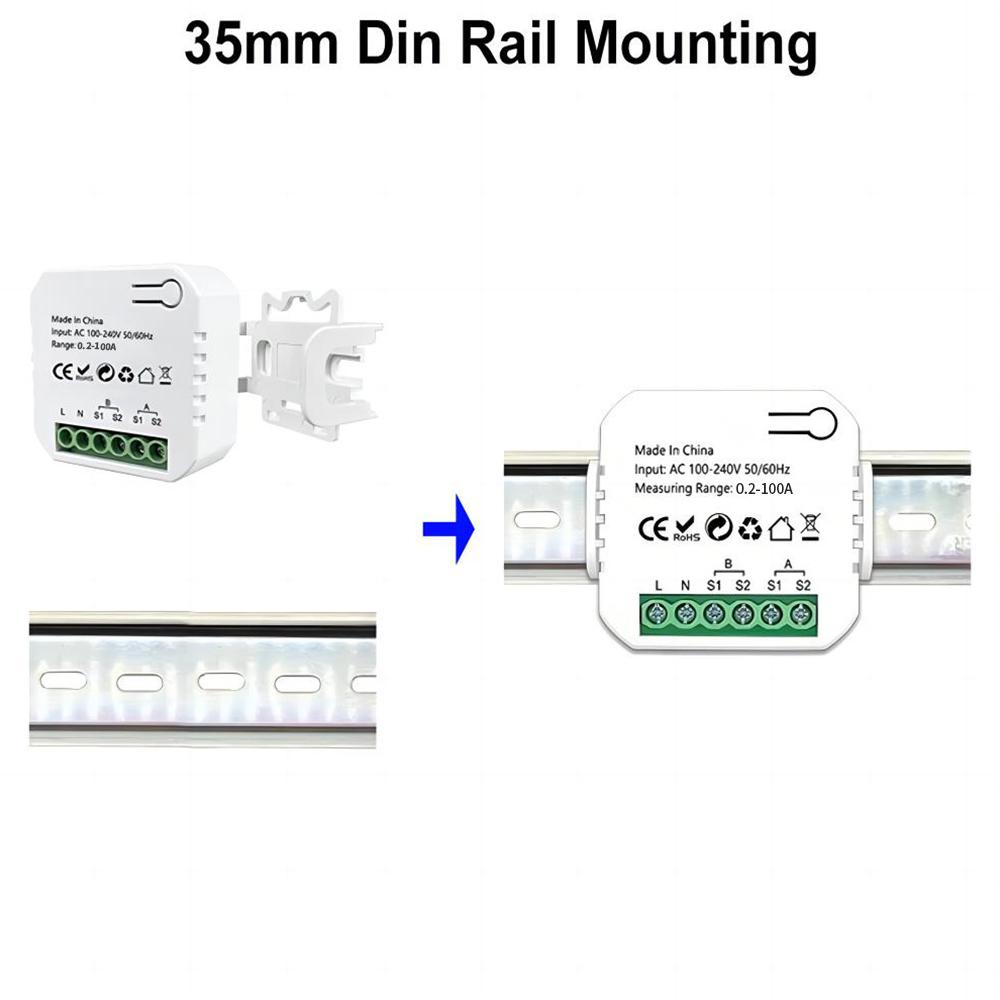 Wifi Tuya Intelligent Energy Meter Solar PV System Power Production Consumption Bidirectional Monitoring Meter APP Control CT