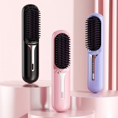Hair Straightener, Portable Negative Ion Cordless Hair Straightener, Straighten Curly Hair, 3-speed Adjustable Temperature Heated Hair Brush