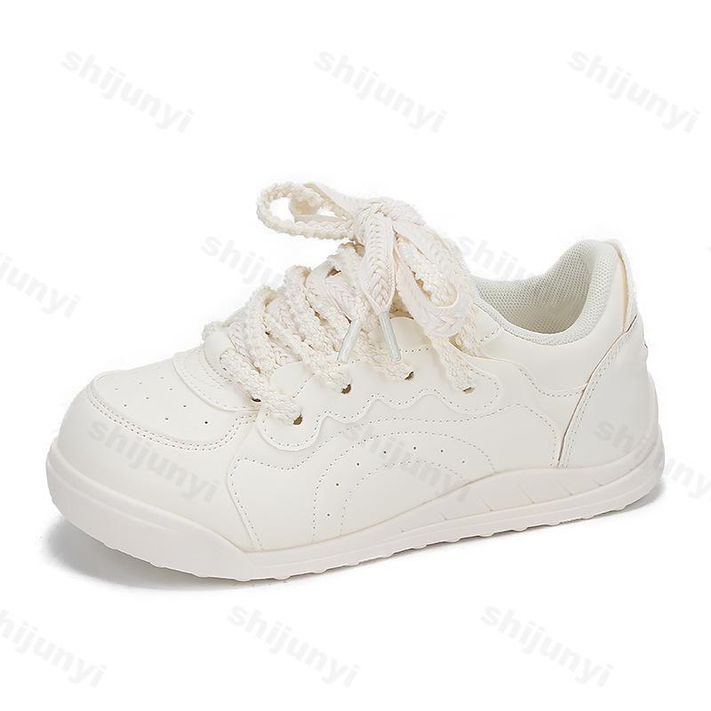 Women White Board Shoes  Spring Autumn New Fashion Cross Tied Non Slip Casual Shoes Lightweight Comfortable Vulcanized Shoes