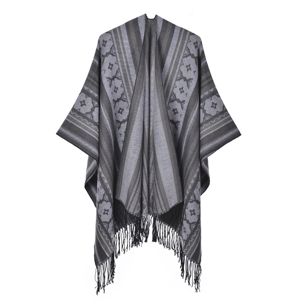 

Тип, Ретро-бахромчатая женская шаль, импортная торговля, новый имитация кашемира вязаный шарф, утолщенная дорожная вязаная накидка оптом One size