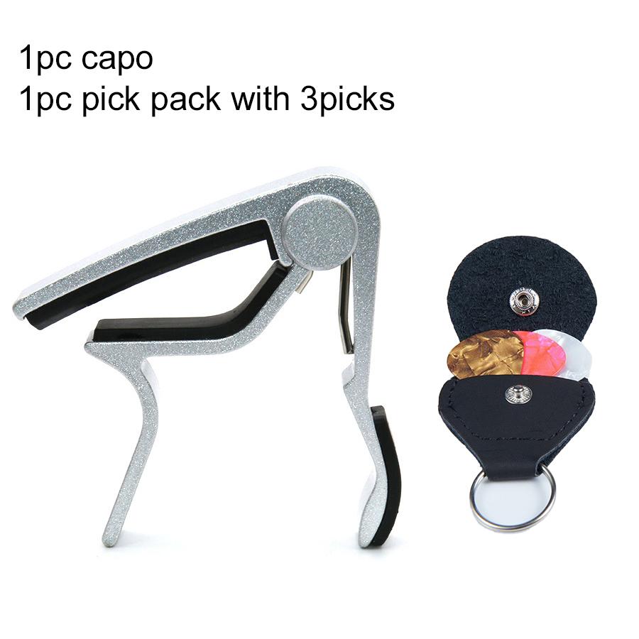 1 Stück Gitarren-Capo mit Paddel-Tasche für Akustik-E-Gitarre Einhand-Capos Mehrfarbiges Instrumenten-Gitarrenzubehör TMZ