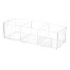 Multipurpose Acrylic Storage Box with 3 Compartments Clear Makeup Cosmetic Organizer Cotton Pads