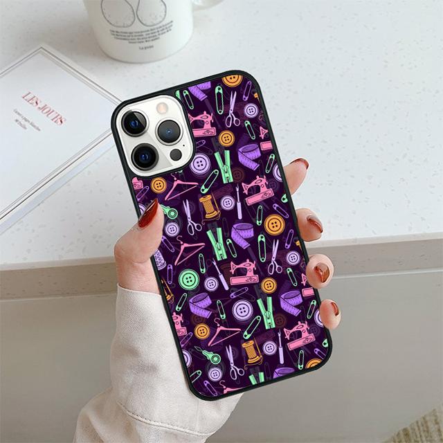 Sewing Machine Pattern Phone Case For iPhone 17 Air 13 12 14 15 16  Cover For Apple Pro Max Plus Coque