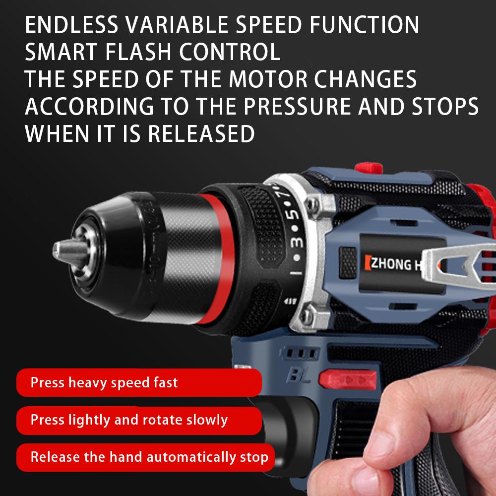 16.8V 2 IN 1 Brushless Electric Drill 350NM Cordless Drill 10MM Chuck Mini Electric Screwdriver Tools Lithium Ion Battery