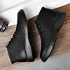 Martin boots men's 2025 winter new leather high-top velvet thermal short boots British retro boots men's cotton shoes