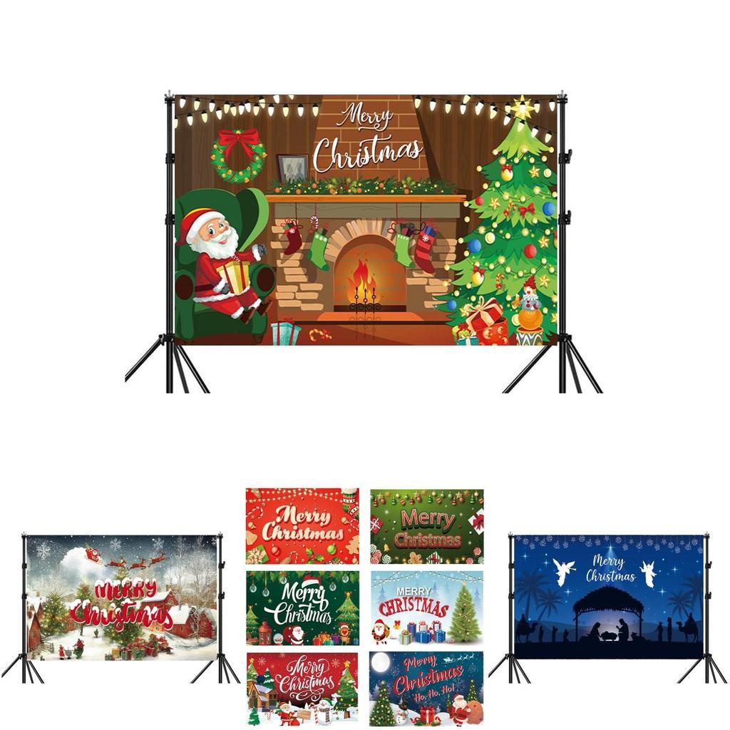 Christmas Background Banner Polyester Festival Party Decor For Holiday Event